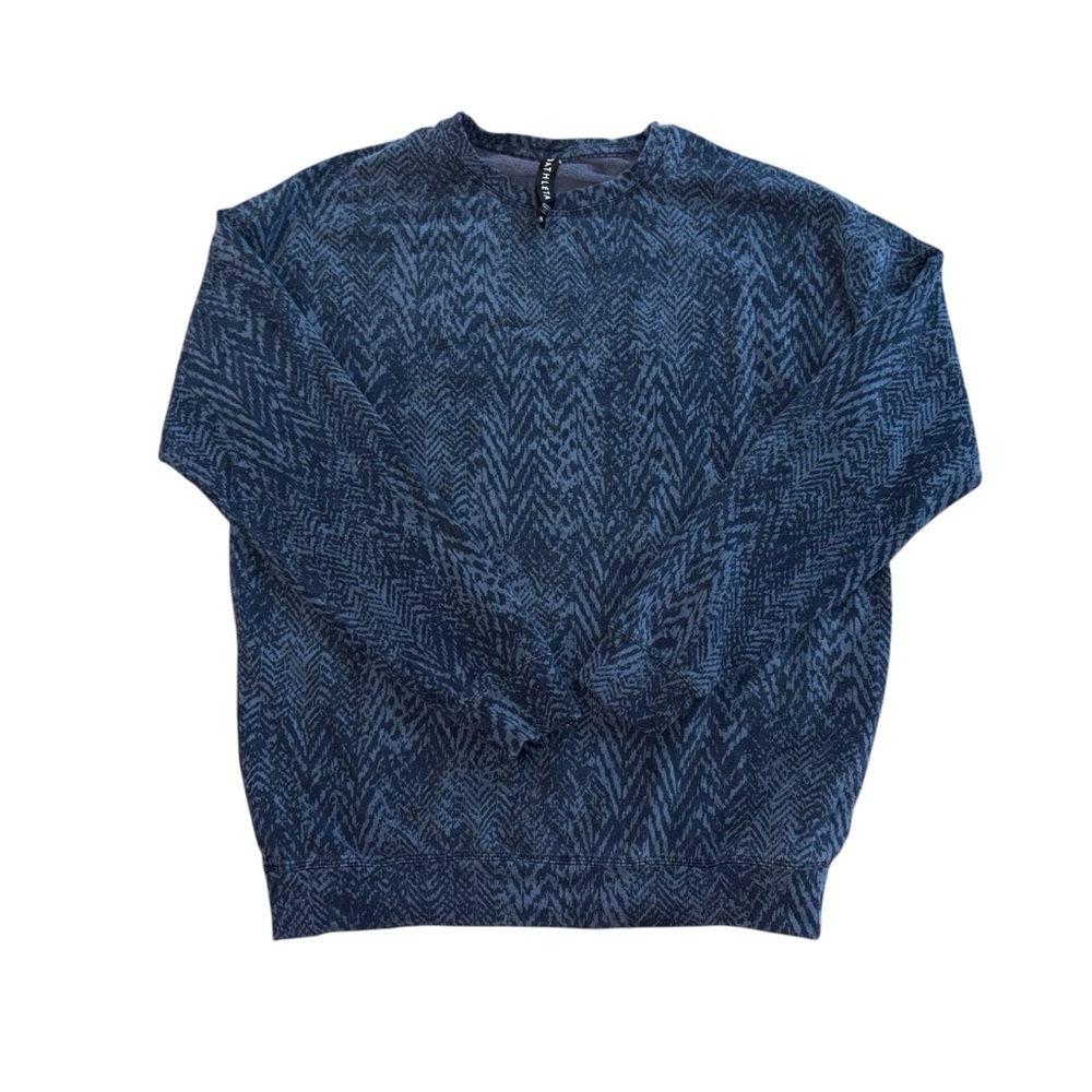 Athleta Long Sleeve Studio To Street Crew Neck In Navy Medusa - XS